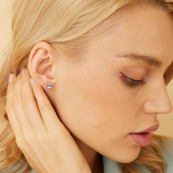 Hypoallergenic 316L Stainless Steel Stud Earrings Set with Cubic Zirconia - 2 Pa - Picture 2 of 7